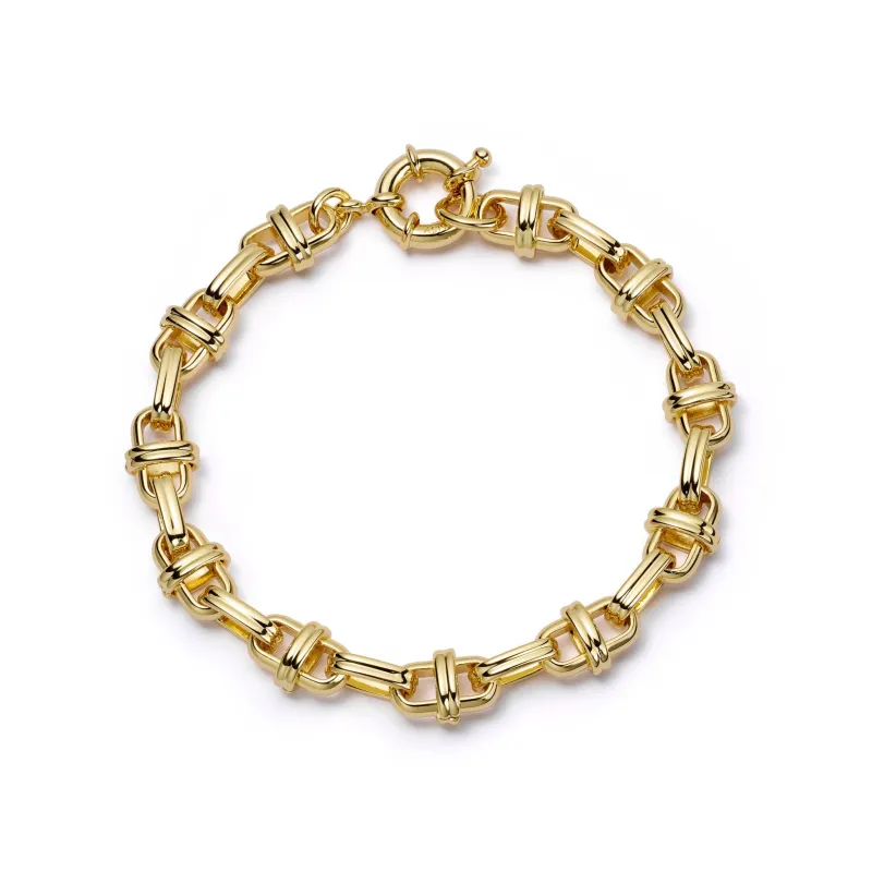 Polly Lock Chain Bracelet 18ct Gold Plate sold by Daisy Jewellery