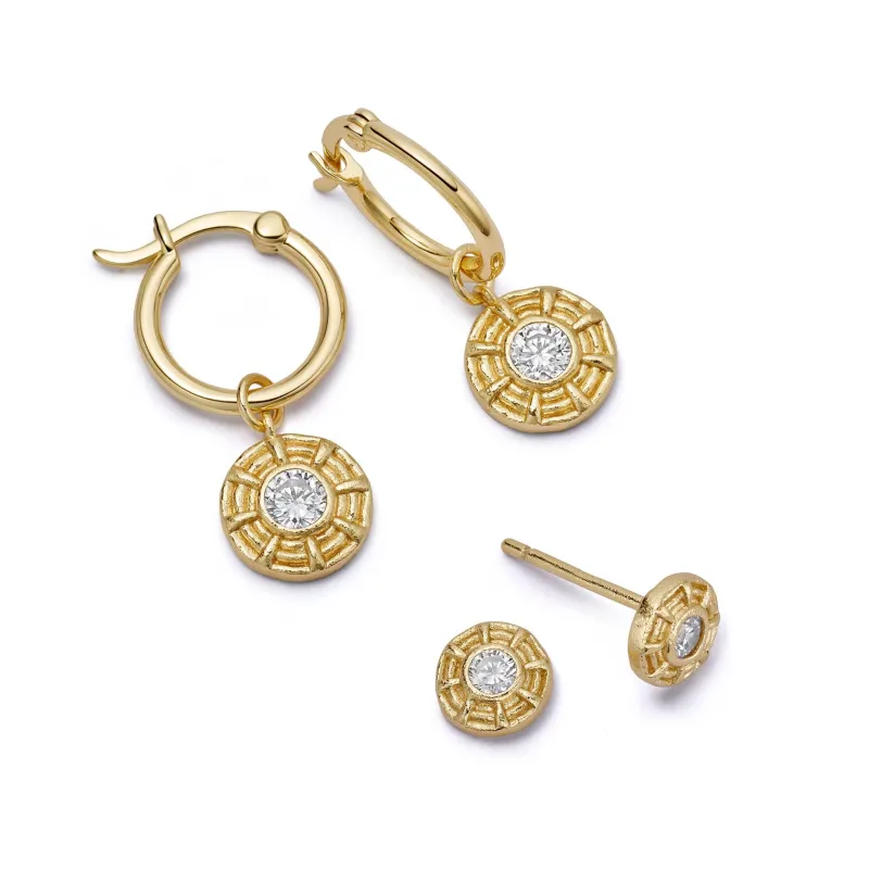 Apollo Sparkle Earring Stack 18ct Gold Plate sold by Daisy Jewellery