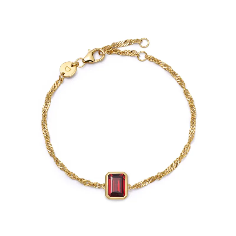 Birthstone Charm Bracelet 18ct Gold Plate sold by Daisy Jewellery