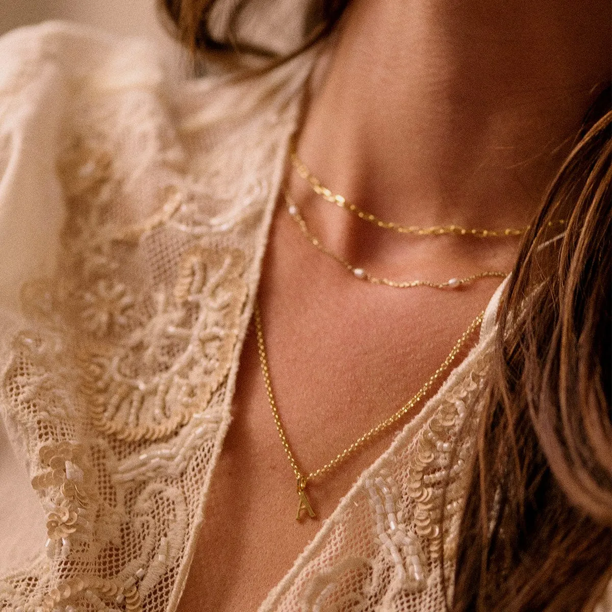 Personalised Initial Pendant Necklace 18ct Gold Plate sold by Daisy Jewellery product image thumbnail 3