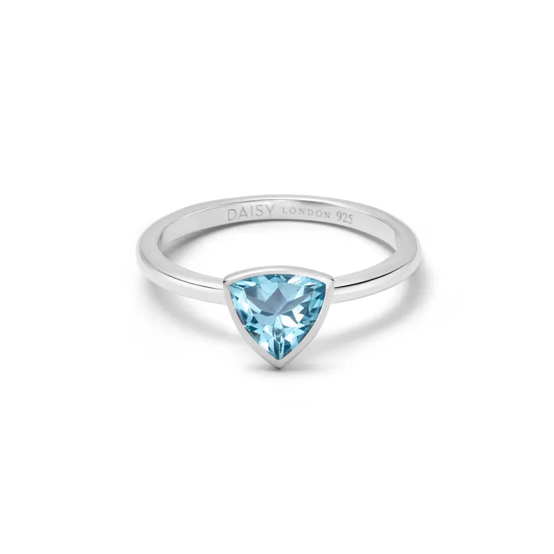 Blue Topaz December Birthstone Ring Sterling Silver sold by Daisy Jewellery
