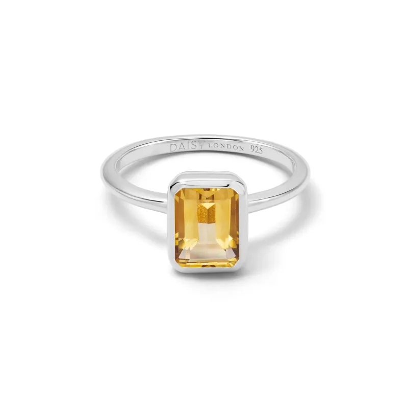 Citrine November Birthstone Ring Sterling Silver sold by Daisy Jewellery