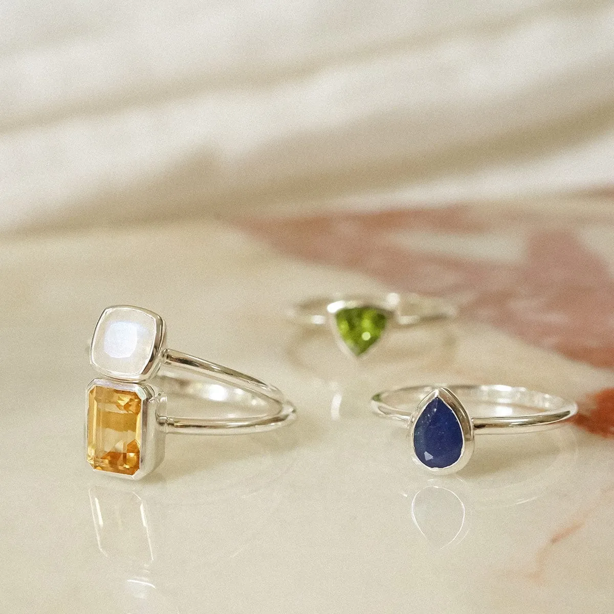 Sapphire September Birthstone Ring Sterling Silver sold by Daisy Jewellery product image thumbnail 3