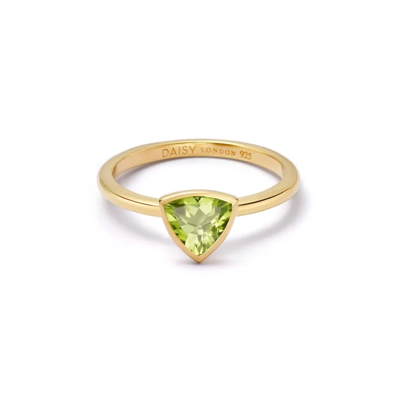 Peridot August Birthstone Ring 18ct Gold Plate sold by Daisy Jewellery