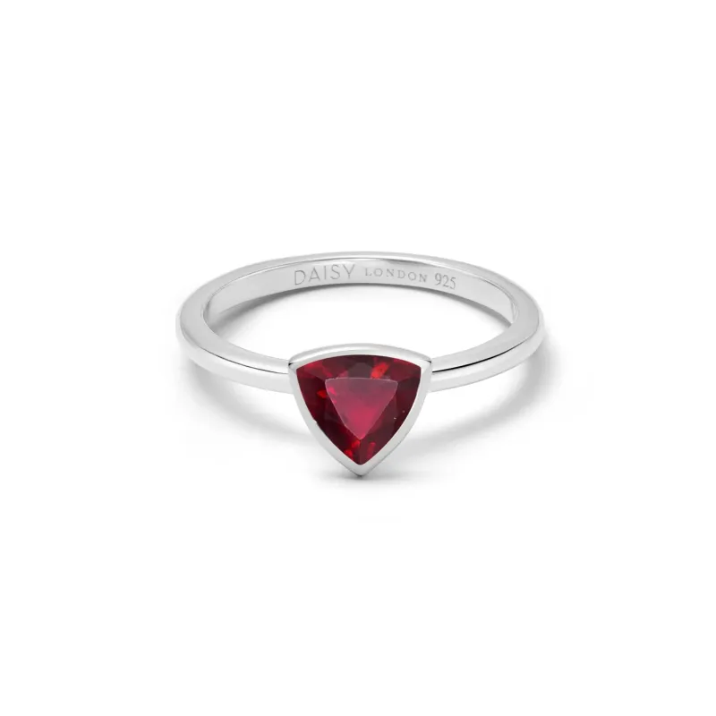 Ruby July Birthstone Ring Sterling Silver sold by Daisy Jewellery