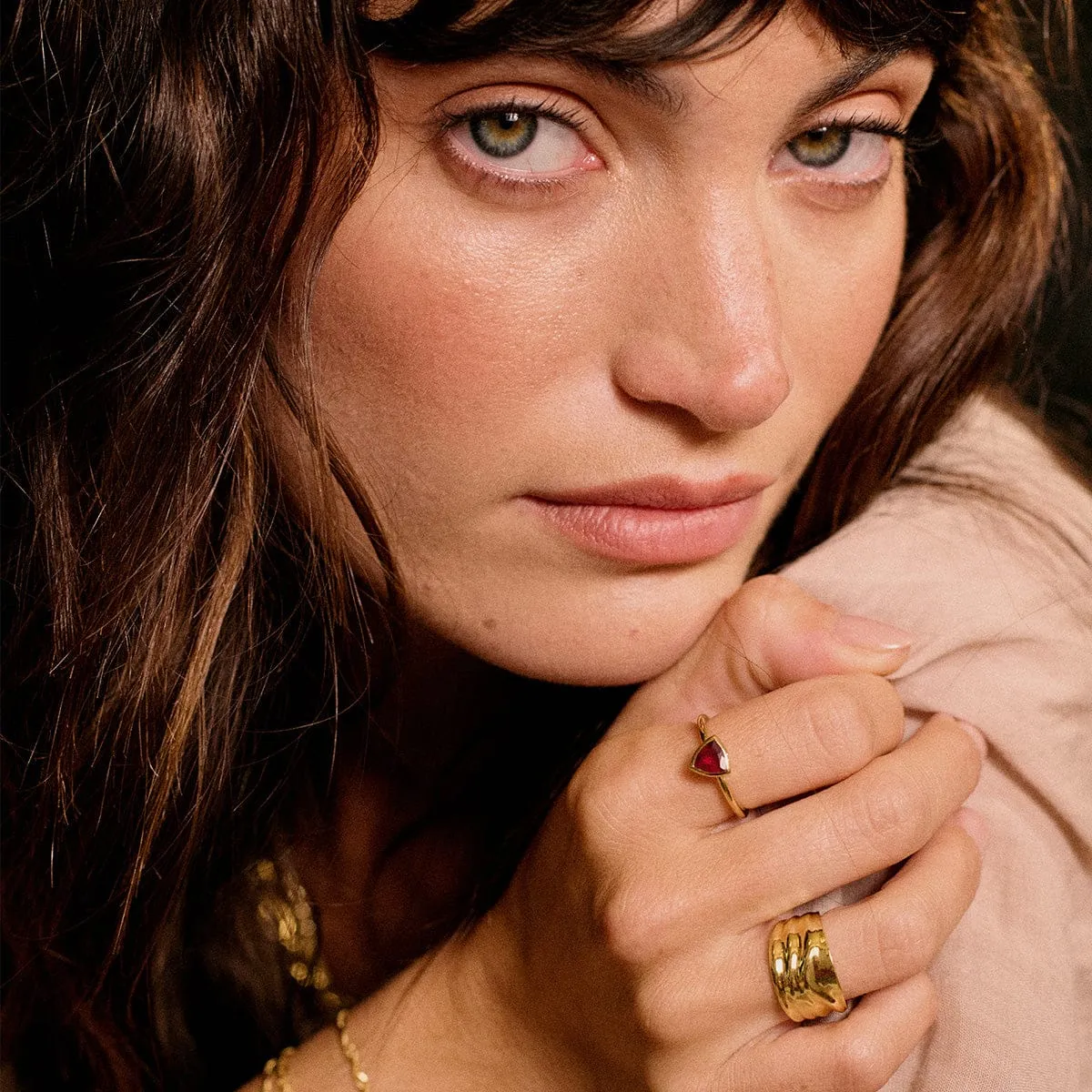 Ruby July Birthstone Ring 18ct Gold Plate sold by Daisy Jewellery product image thumbnail 2