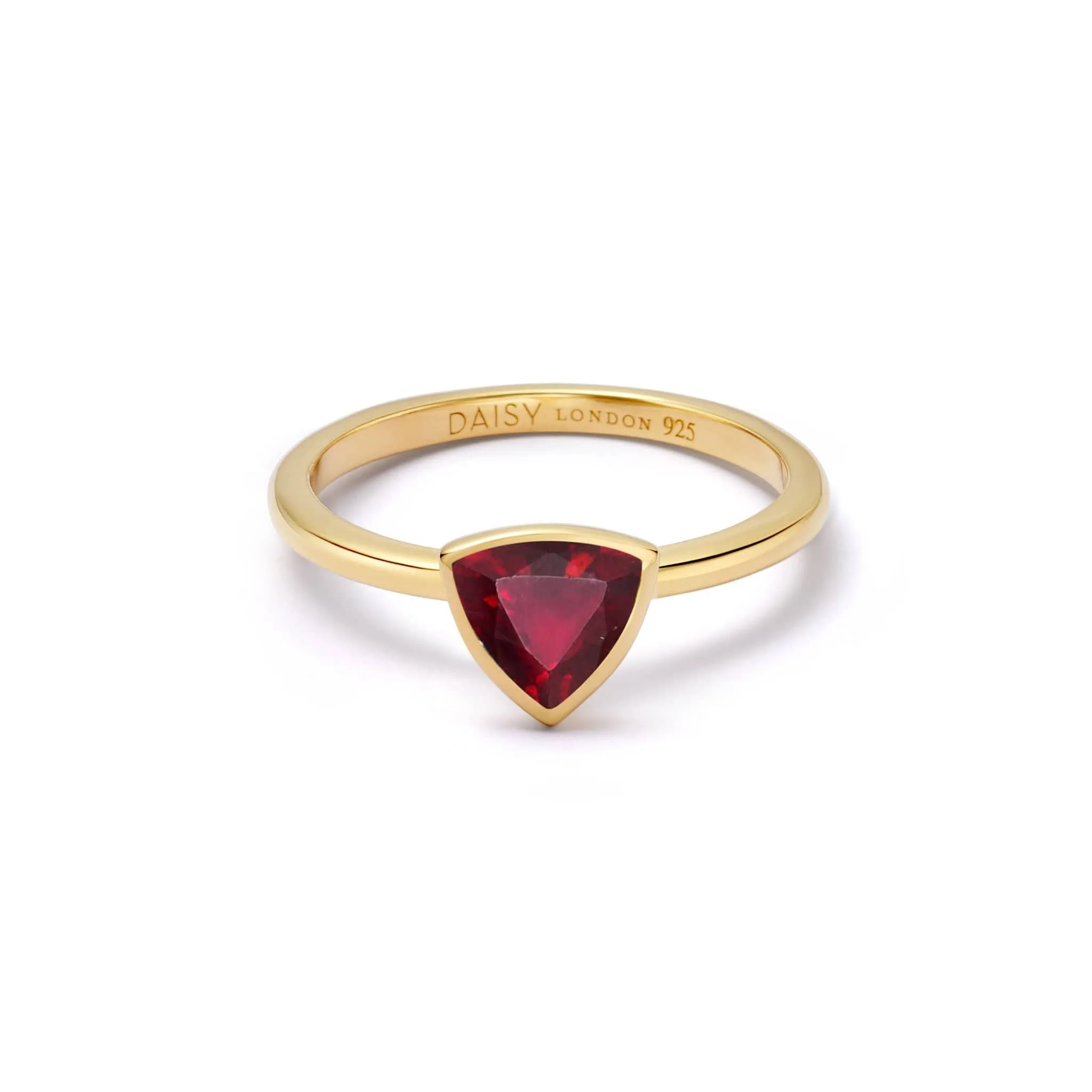 Ruby July Birthstone Ring 18ct Gold Plate sold by Daisy Jewellery