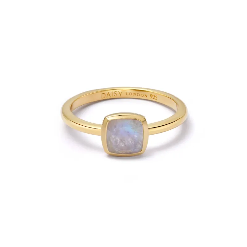 Moonstone June Birthstone Ring 18ct Gold Plate sold by Daisy Jewellery