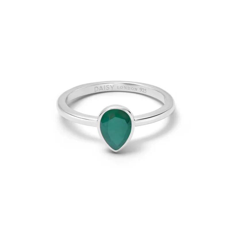 Emerald May Birthstone Ring Sterling Silver sold by Daisy Jewellery