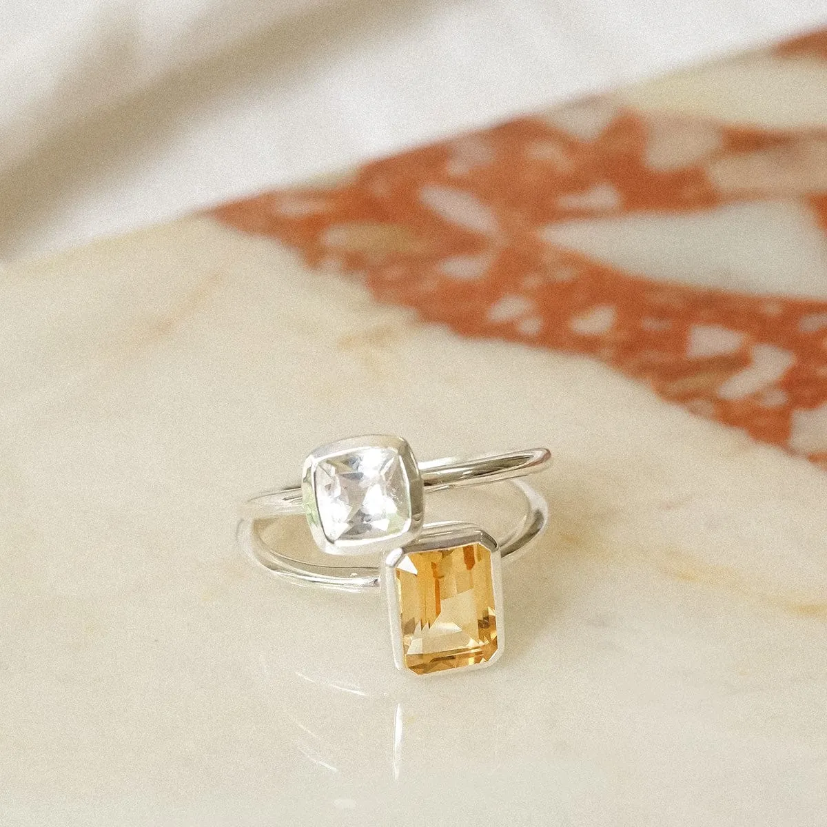 White Topaz April Birthstone Ring Sterling Silver sold by Daisy Jewellery product image thumbnail 3