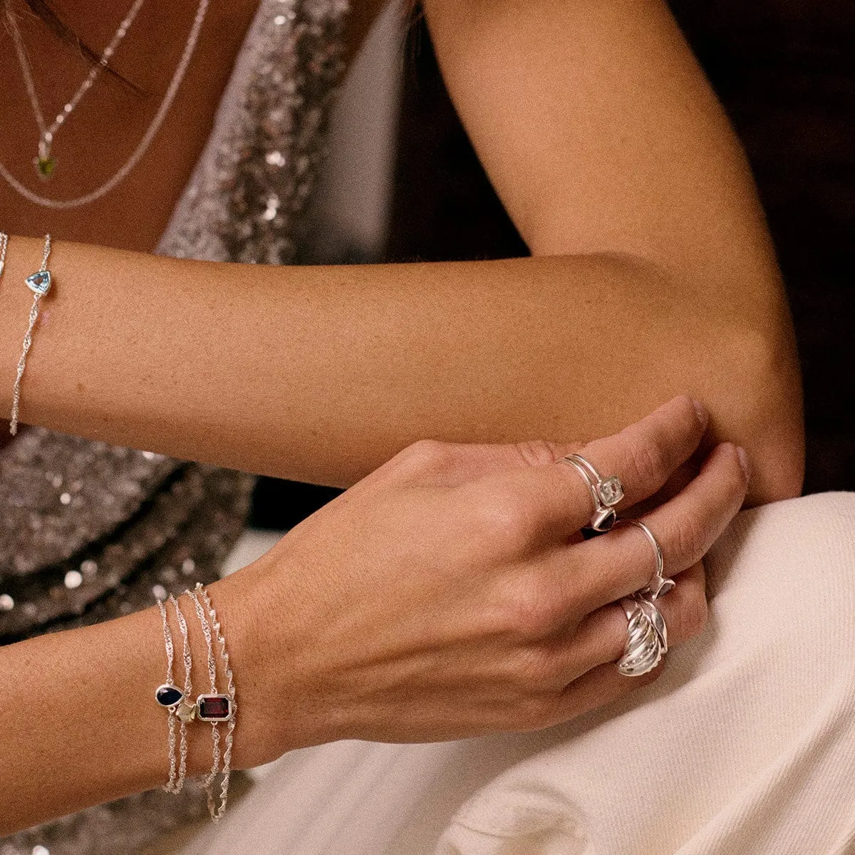 White Topaz April Birthstone Ring Sterling Silver sold by Daisy Jewellery product image thumbnail 2