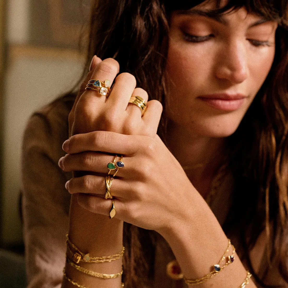 White Topaz April Birthstone Ring 18ct Gold Plate sold by Daisy Jewellery product image thumbnail 4