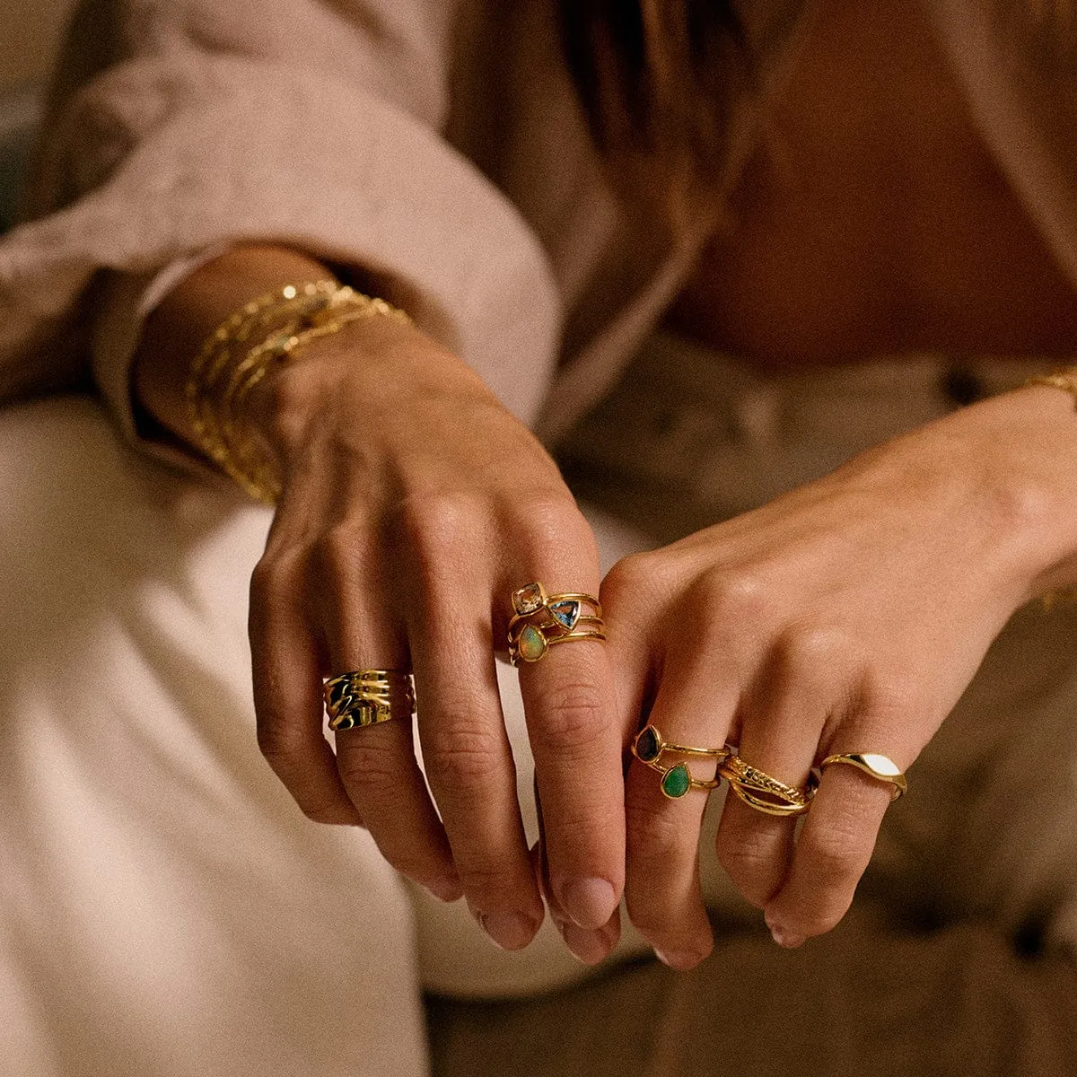 White Topaz April Birthstone Ring 18ct Gold Plate sold by Daisy Jewellery product image thumbnail 2