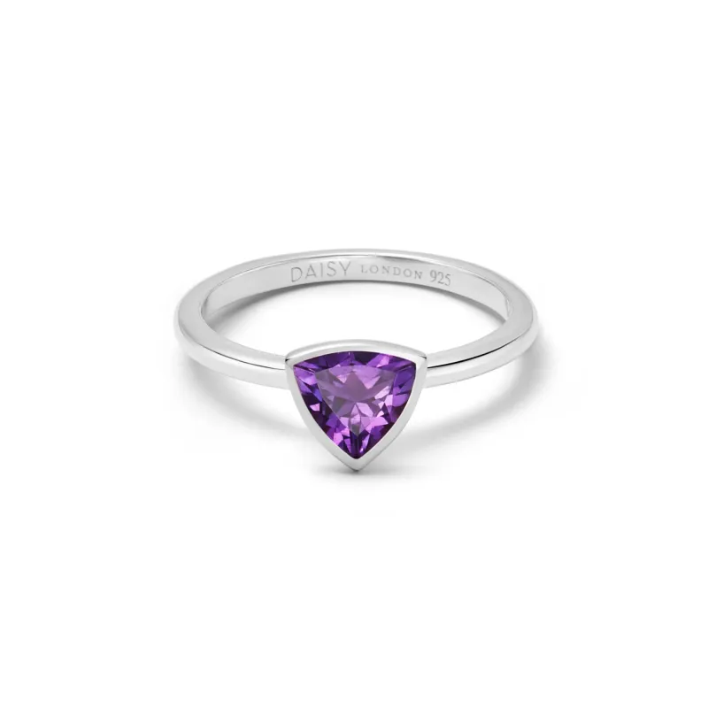 Amethyst February Birthstone Ring Sterling Silver sold by Daisy Jewellery
