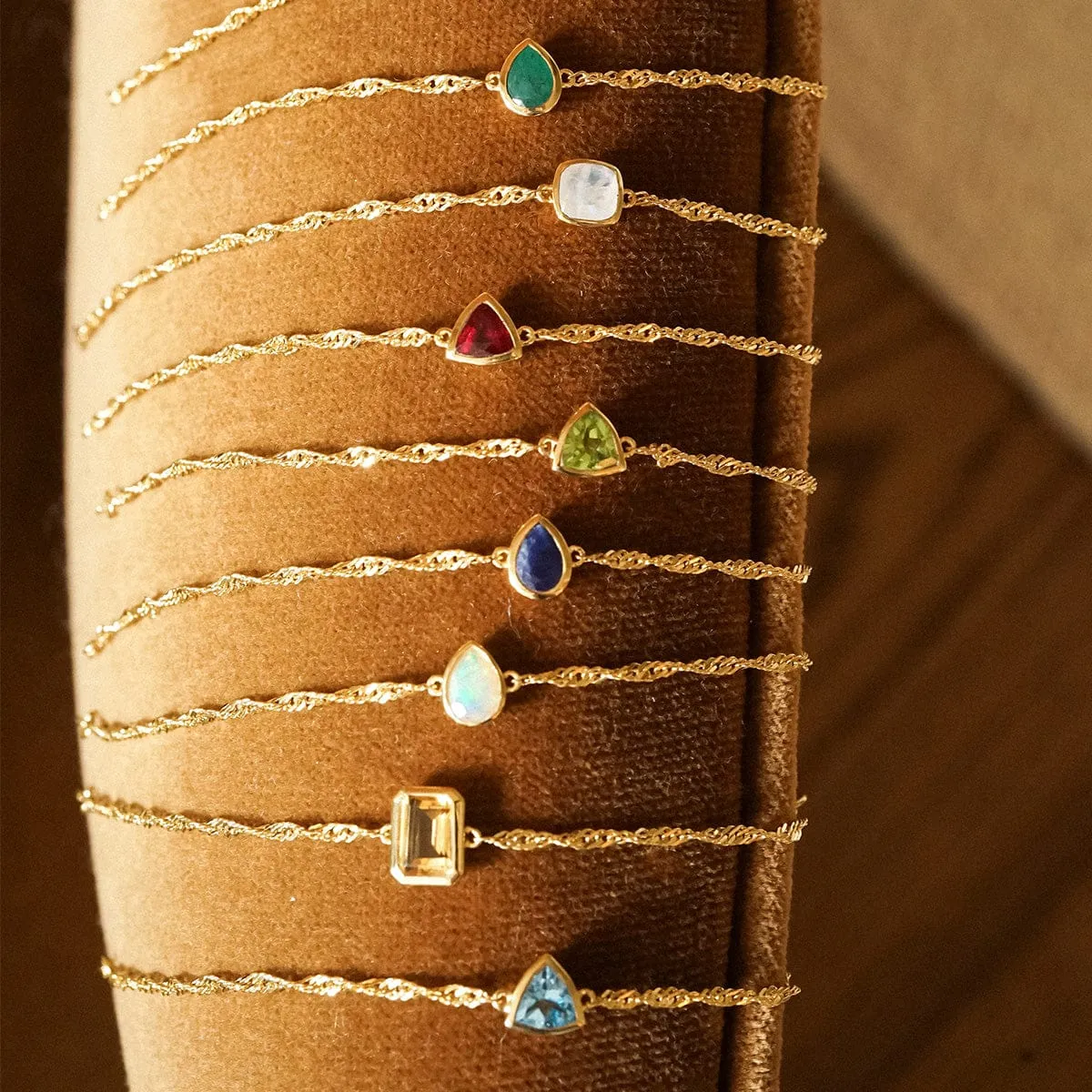 Blue Topaz December Birthstone Charm Bracelet 18ct Gold Plate sold by Daisy Jewellery product image thumbnail 3