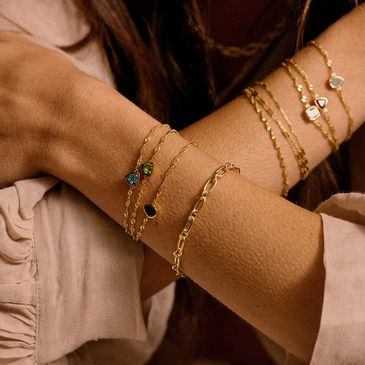 Blue Topaz December Birthstone Charm Bracelet 18ct Gold Plate sold by Daisy Jewellery product image thumbnail 2