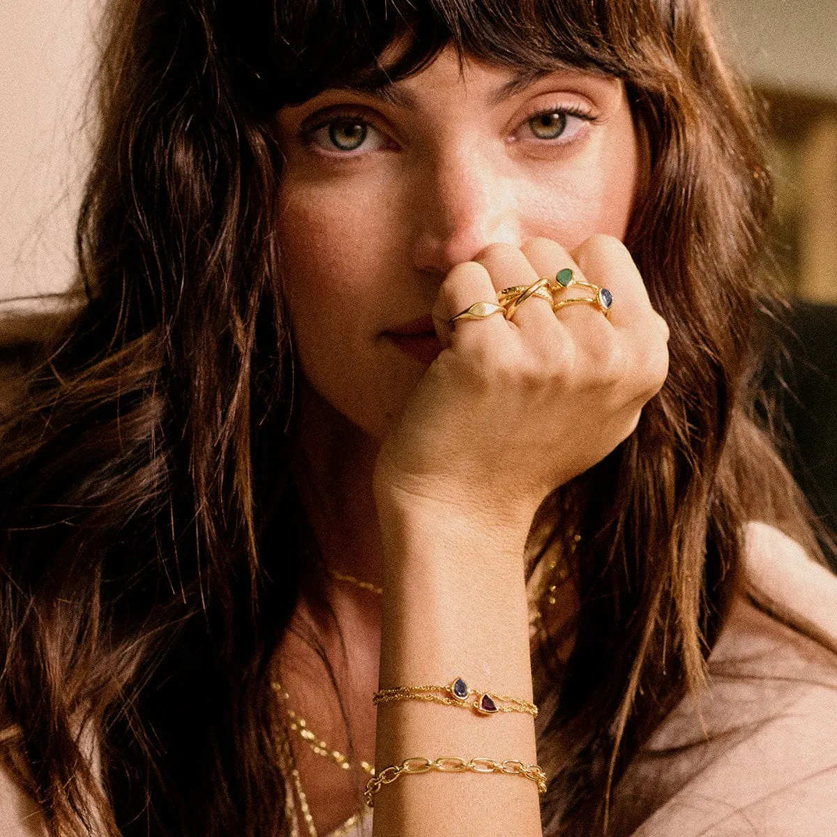 Sapphire September Birthstone Charm Bracelet 18ct Gold Plate sold by Daisy Jewellery product image thumbnail 4