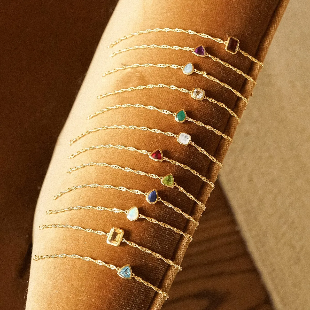 Sapphire September Birthstone Charm Bracelet 18ct Gold Plate sold by Daisy Jewellery product image thumbnail 3