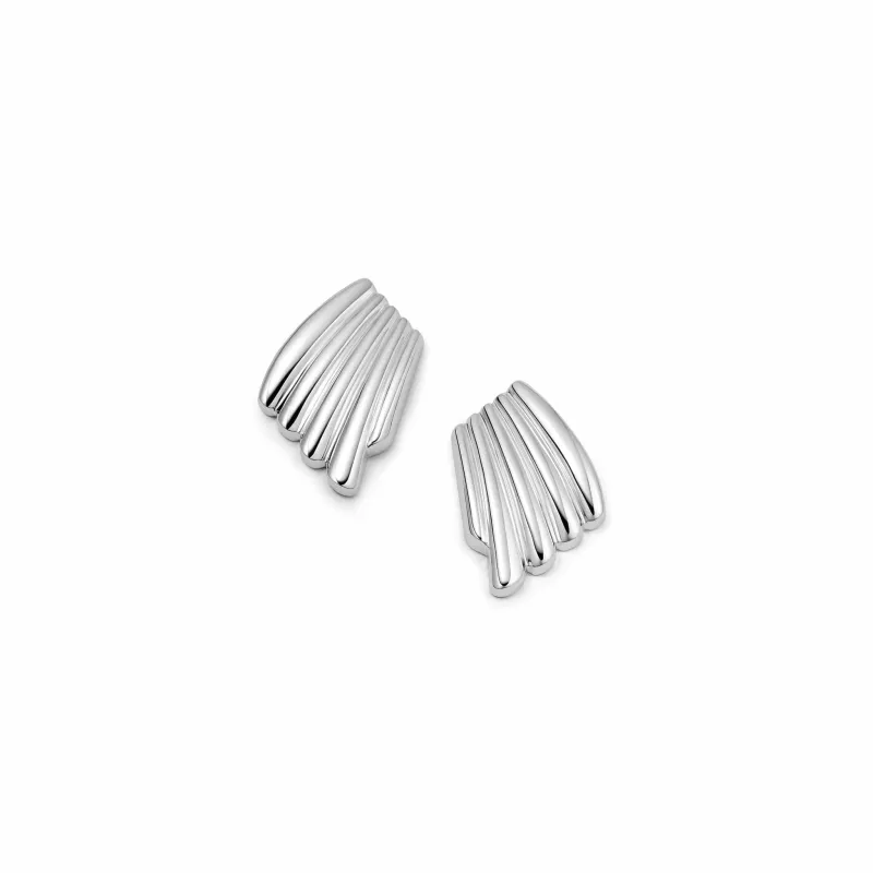 Polly Wave Stud Earrings Silver Plate sold by Daisy Jewellery