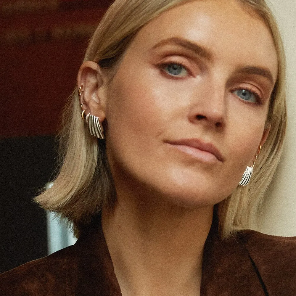 Polly Wave Stud Earrings Silver Plate sold by Daisy Jewellery product image thumbnail 5