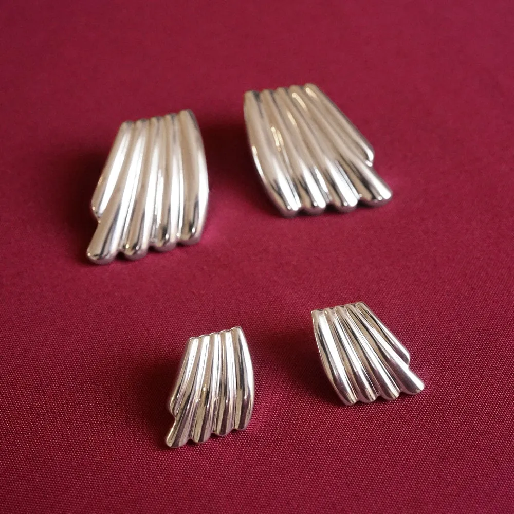 Polly Wave Stud Earrings Silver Plate sold by Daisy Jewellery product image thumbnail 3
