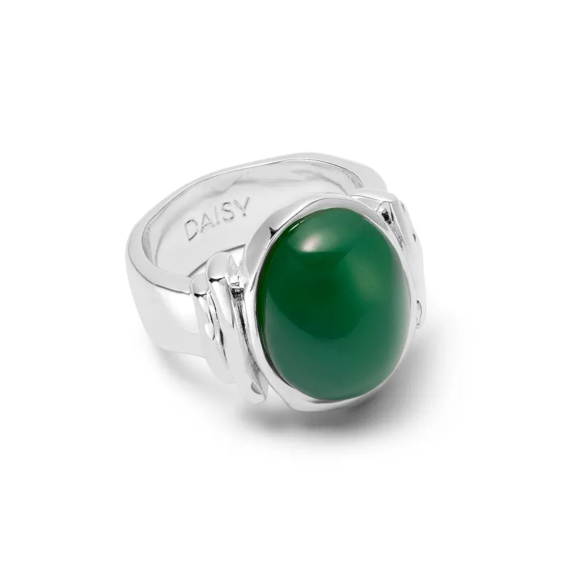 Polly Chunky Gemstone Ring Silver Plate sold by Daisy Jewellery