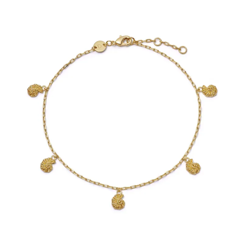 Polly Shell Charm Anklet 18ct Gold Plate sold by Daisy Jewellery