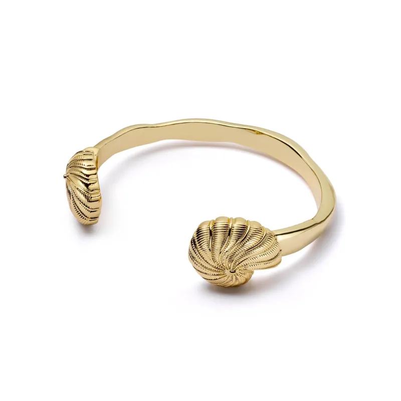 Polly Shell Cuff Bangle 18ct Gold Plate sold by Daisy Jewellery