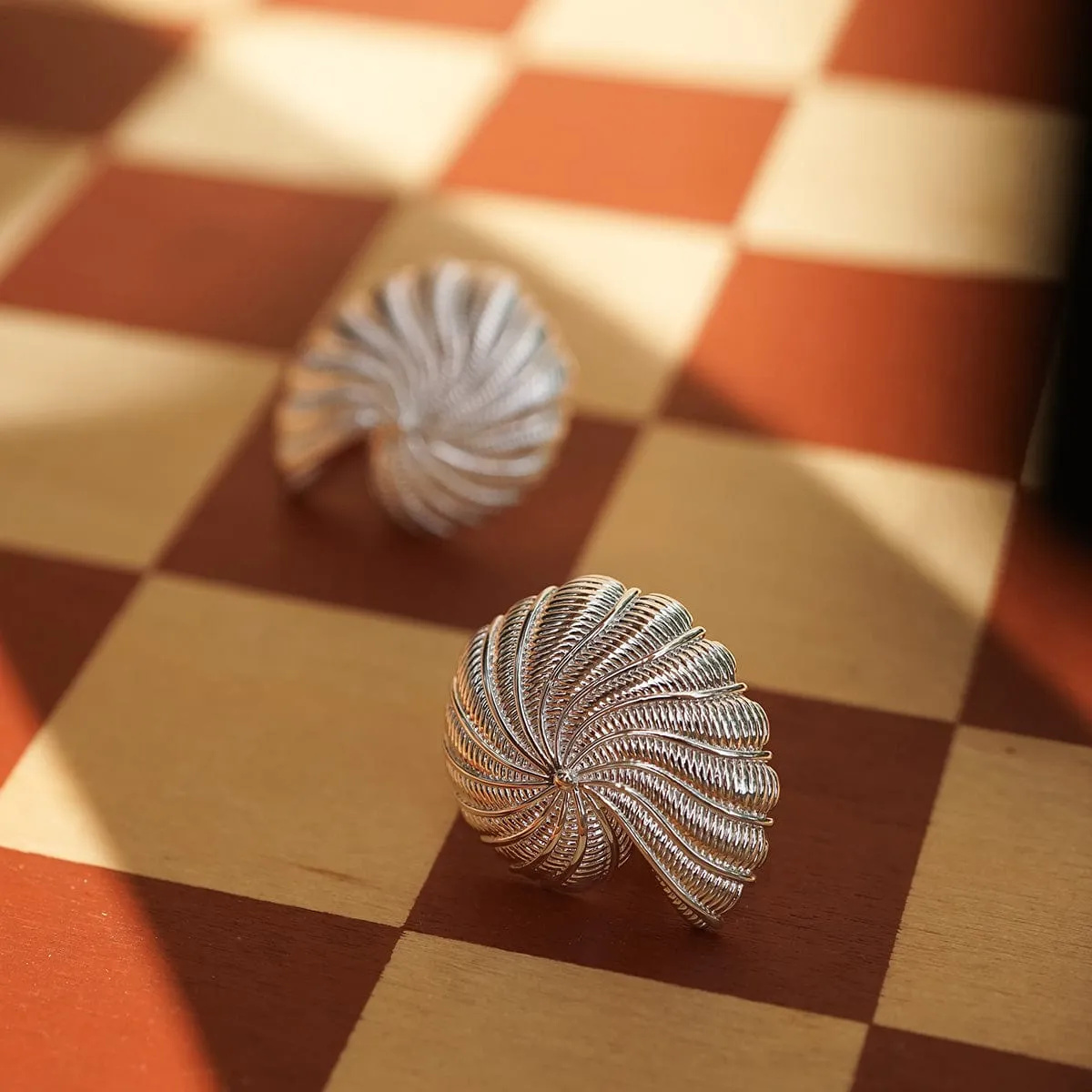 Polly Oversized Shell Stud Earrings Silver Plate sold by Daisy Jewellery product image thumbnail 5