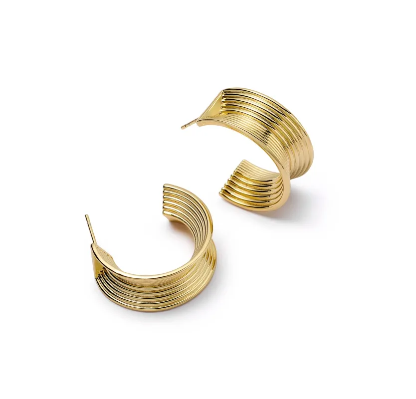 Polly Chunky Tidal Hoops 18ct Gold Plate sold by Daisy Jewellery