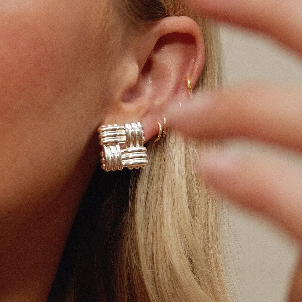 Polly Mini Lattice Stud Earrings Silver Plate sold by Daisy Jewellery product image thumbnail 5