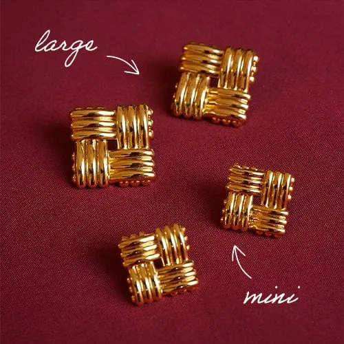 Polly Mini Lattice Stud Earrings 18ct Gold Plate sold by Daisy Jewellery product image thumbnail 5
