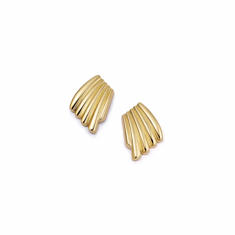 Polly Mini Wave Stud Earrings 18ct Gold Plate sold by Daisy Jewellery
