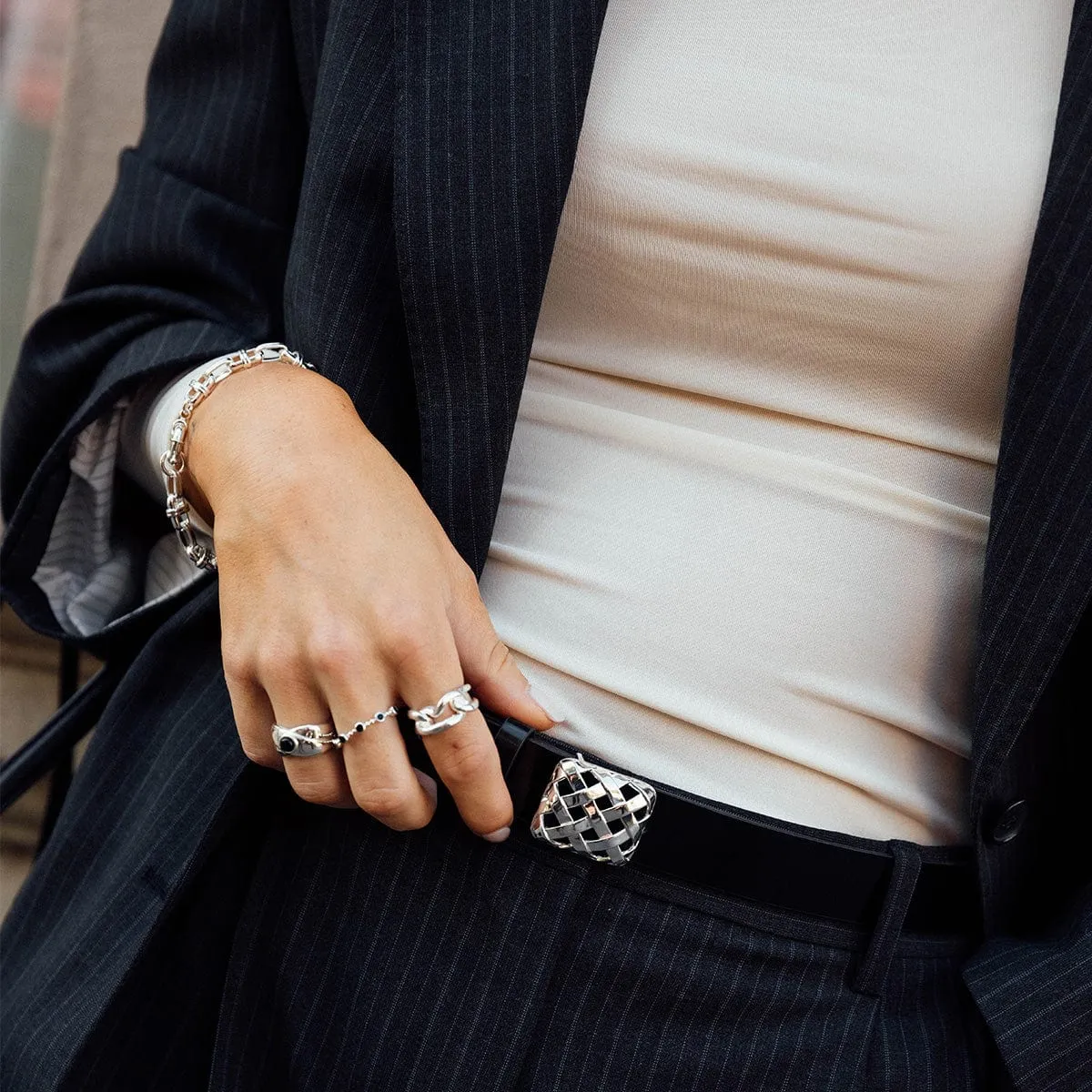 Polly Black Onyx Bobble Ring Sterling Silver sold by Daisy Jewellery product image thumbnail 2