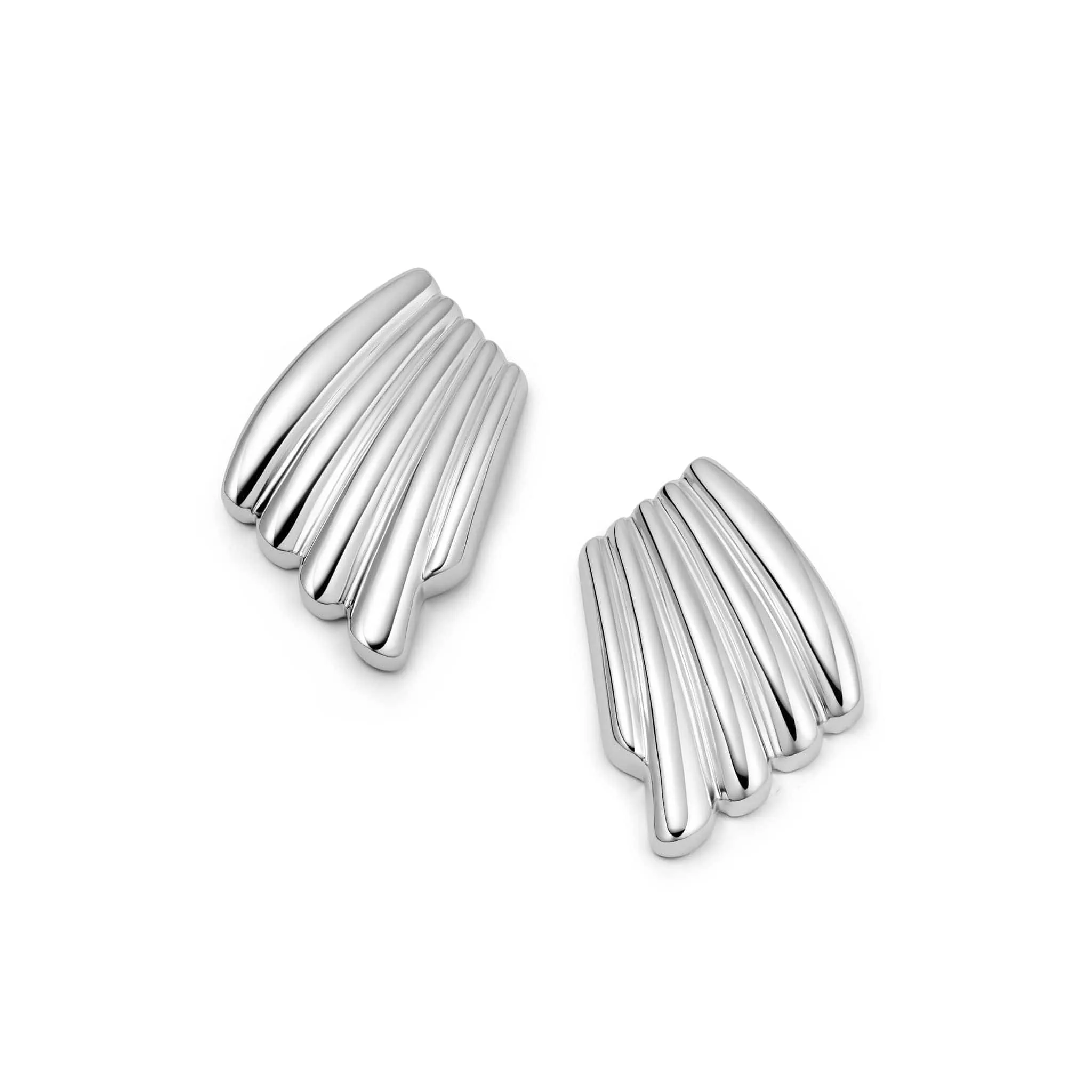 Polly Oversized Wave Stud Earrings Silver Plate sold by Daisy Jewellery