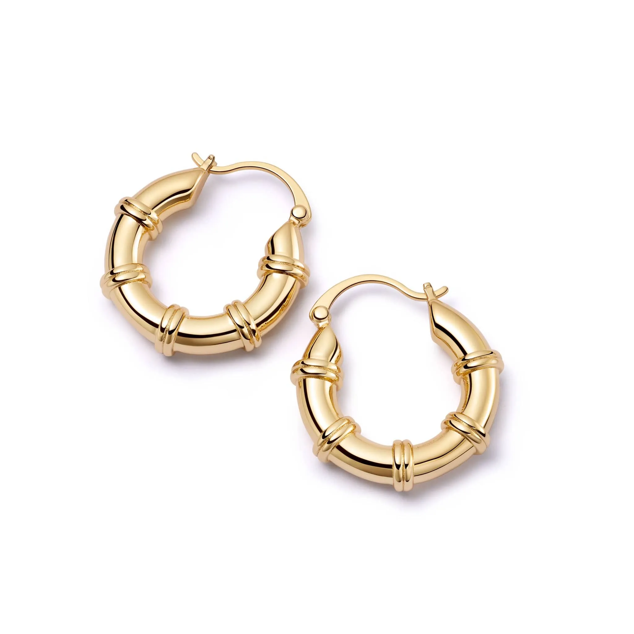Polly Chunky Hoop Earrings 18ct Gold Plate sold by Daisy Jewellery