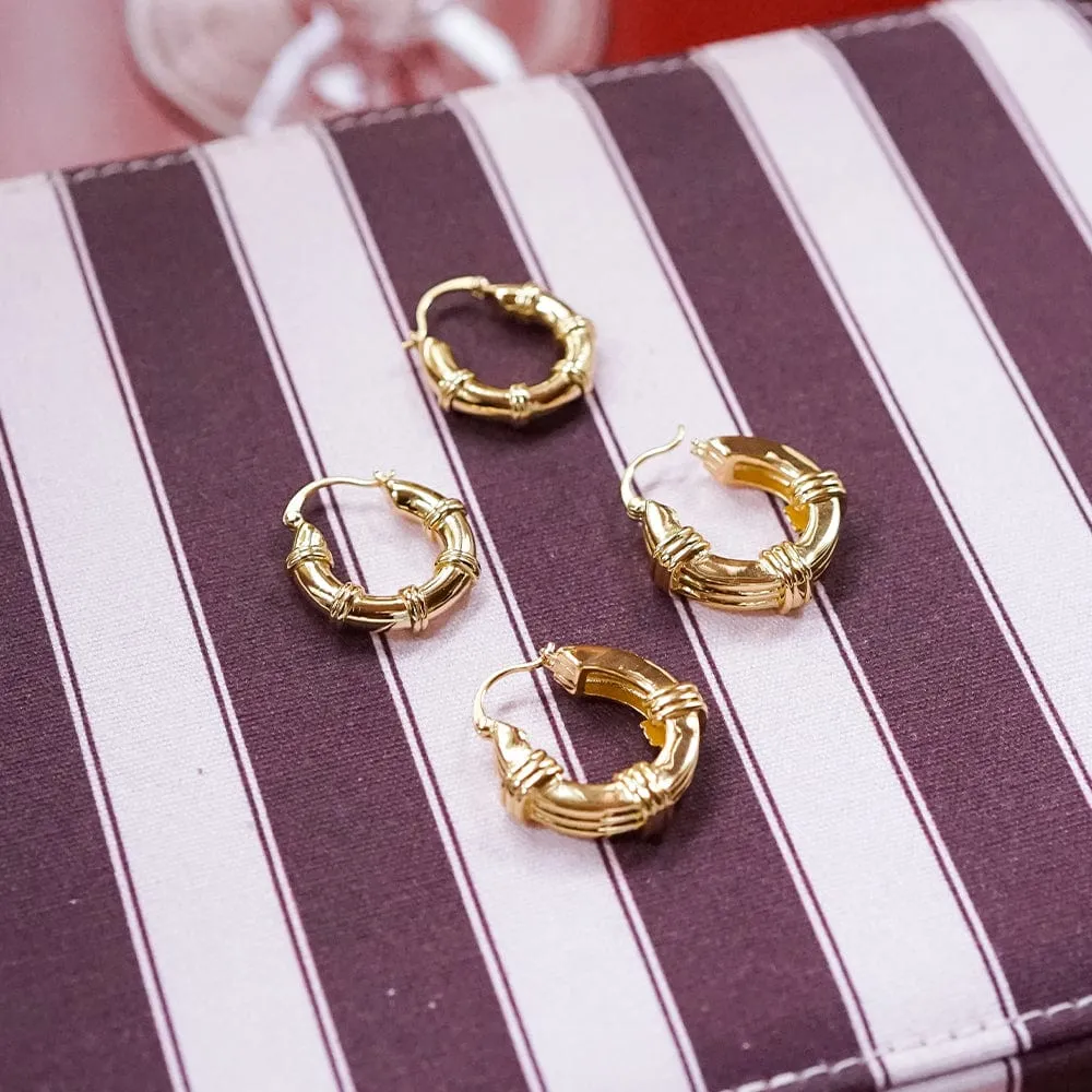 Polly Chunky Hoop Earrings 18ct Gold Plate sold by Daisy Jewellery product image thumbnail 3