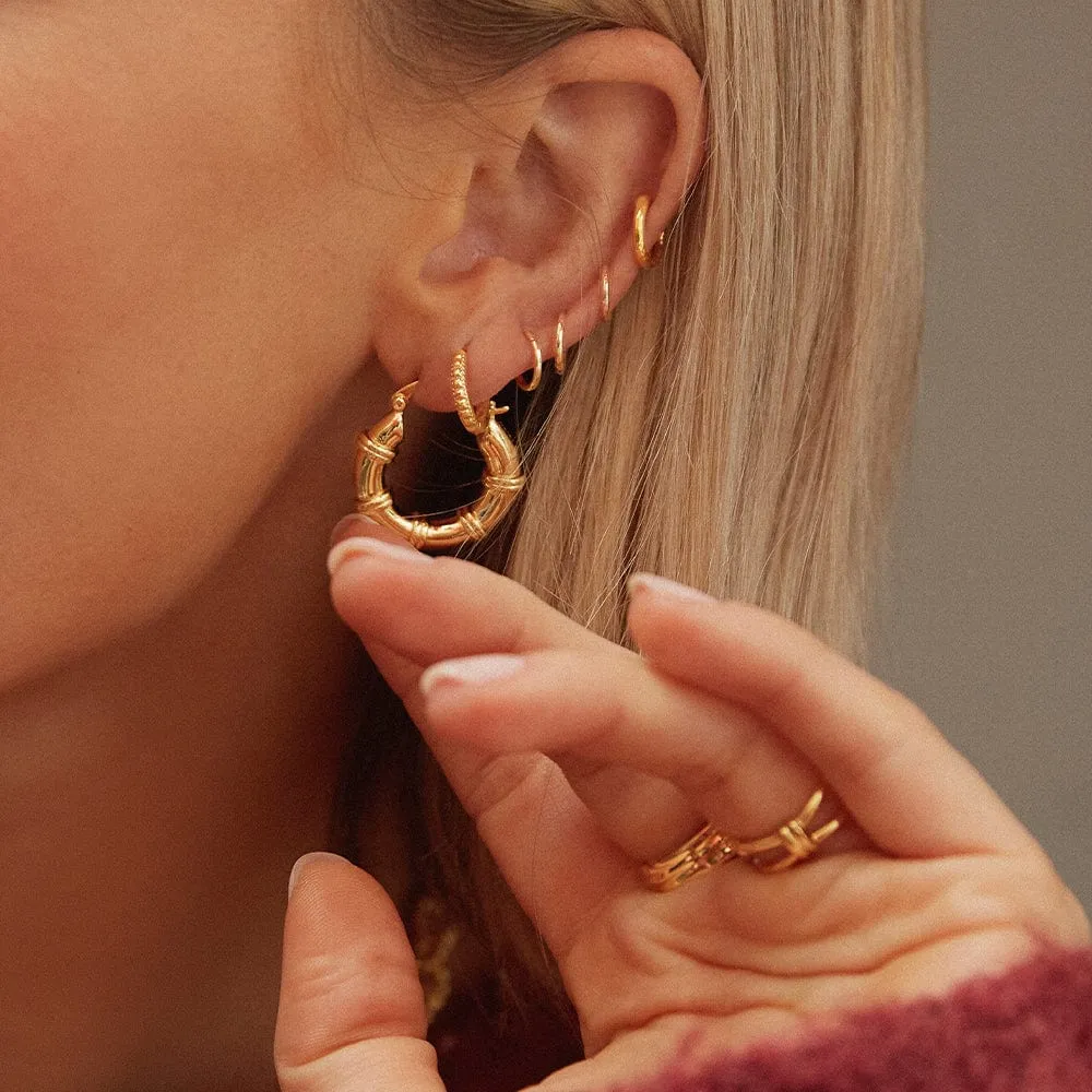 Polly Chunky Hoop Earrings 18ct Gold Plate sold by Daisy Jewellery product image thumbnail 2
