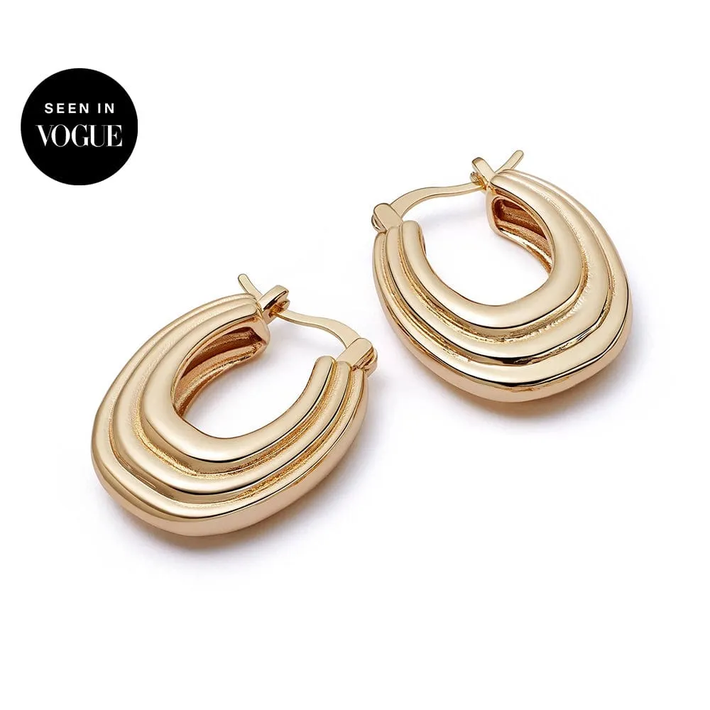 Polly Ridge Hoop Earrings 18ct Gold Plate sold by Daisy Jewellery