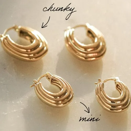 Polly Ridge Hoop Earrings 18ct Gold Plate sold by Daisy Jewellery product image thumbnail 3