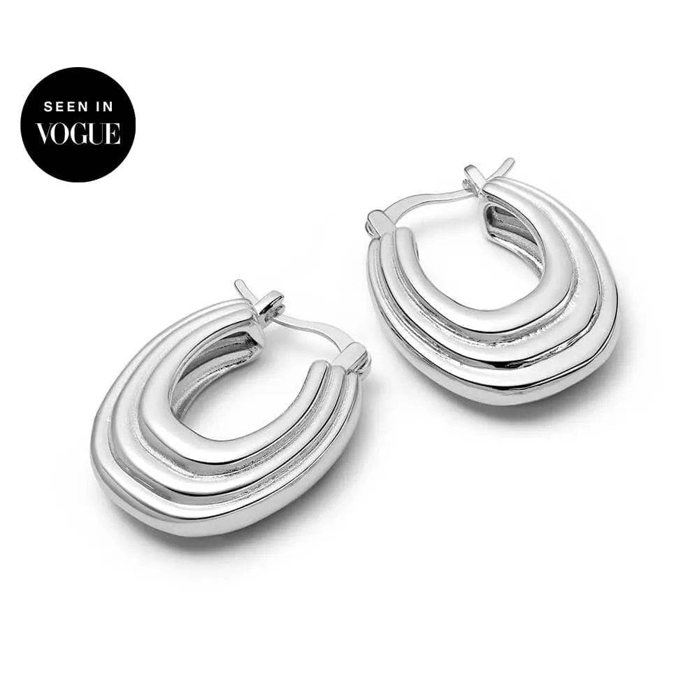 Polly Ridge Hoop Earrings Silver Plate sold by Daisy Jewellery