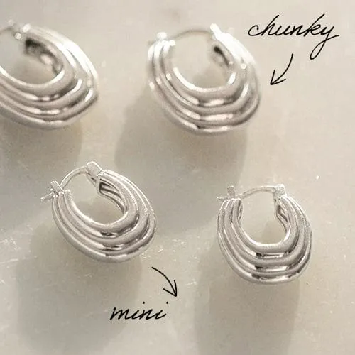 Polly Ridge Hoop Earrings Silver Plate sold by Daisy Jewellery product image thumbnail 3