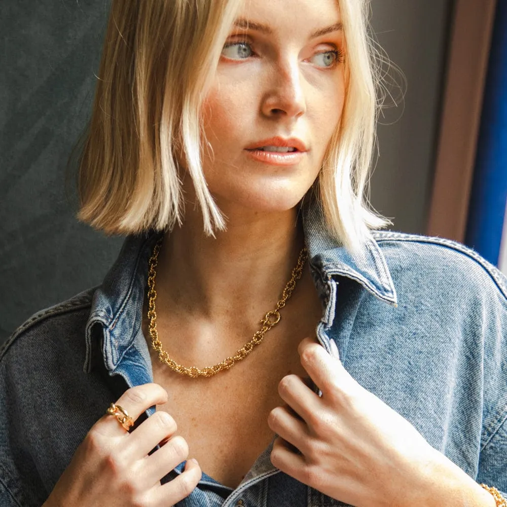 Polly Vintage Rope Chain Layering Set 18ct Gold Plate sold by Daisy Jewellery product image thumbnail 4