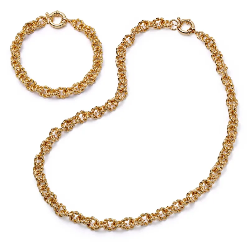 Polly Vintage Rope Chain Layering Set 18ct Gold Plate sold by Daisy Jewellery
