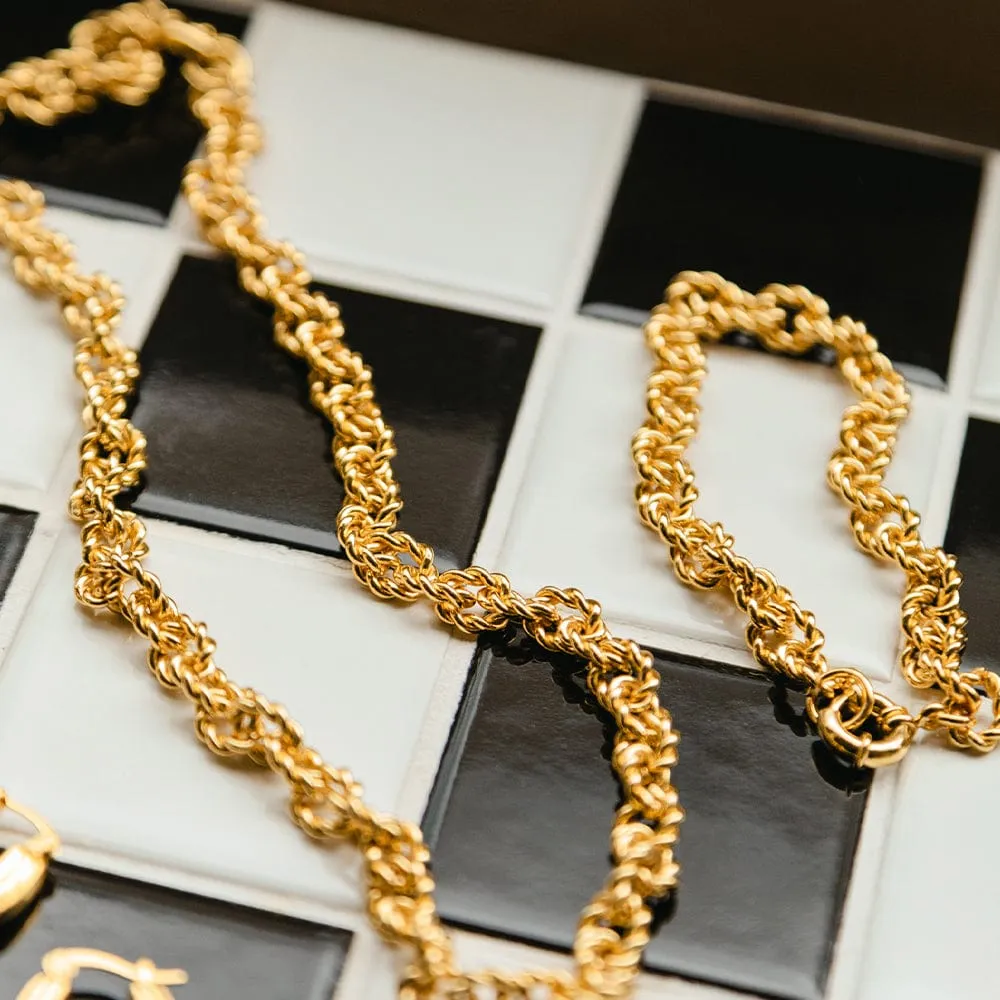 Polly Vintage Rope Chain Layering Set 18ct Gold Plate sold by Daisy Jewellery product image thumbnail 2