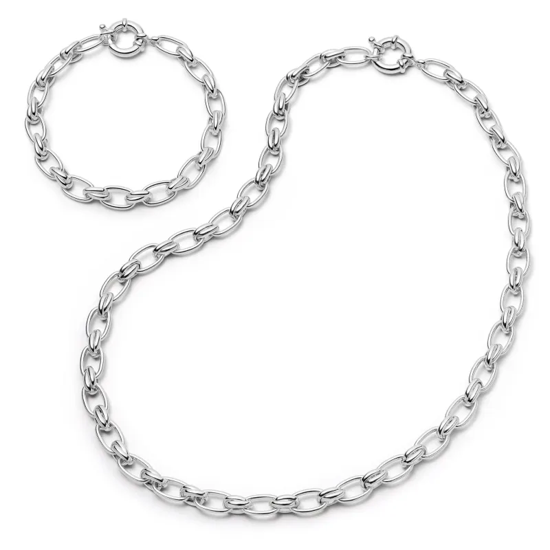 Polly Vintage Link Chain Layering Set Silver Plate sold by Daisy Jewellery