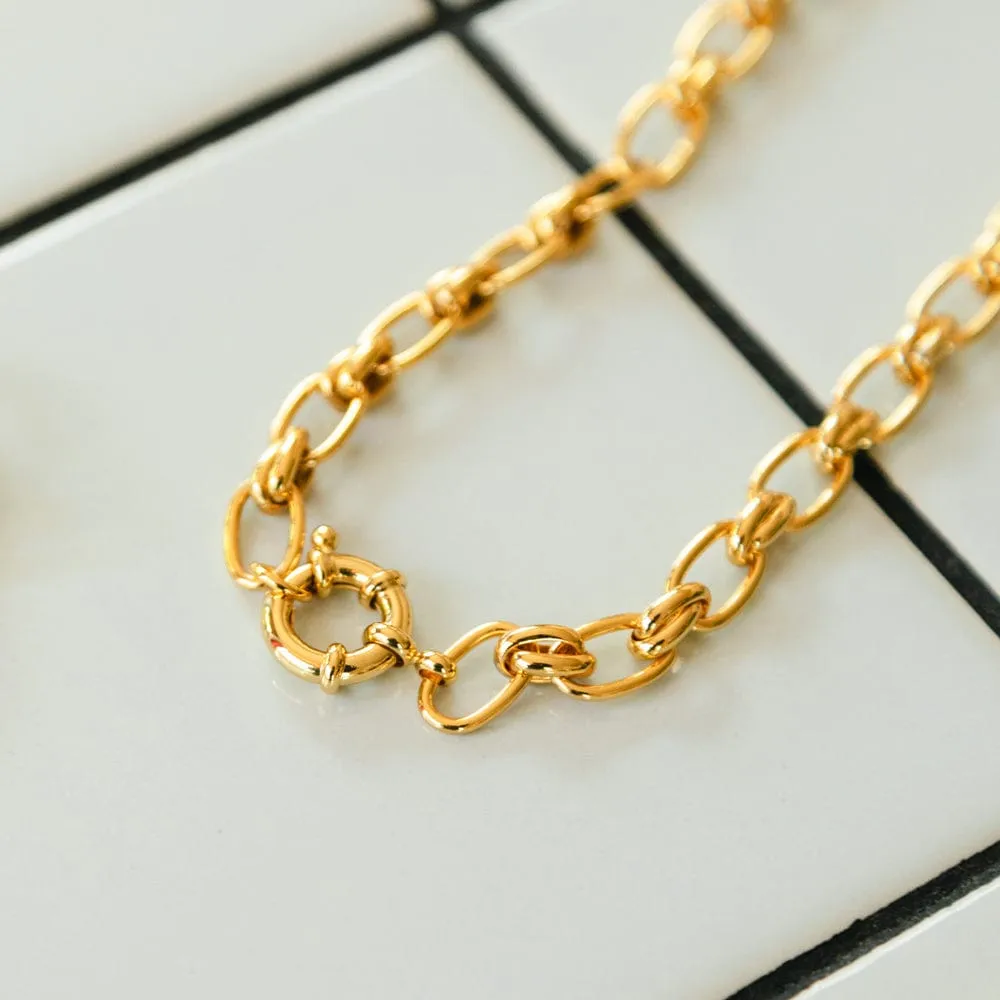 Polly Vintage Link Chain Layering Set 18ct Gold Plate sold by Daisy Jewellery product image thumbnail 5