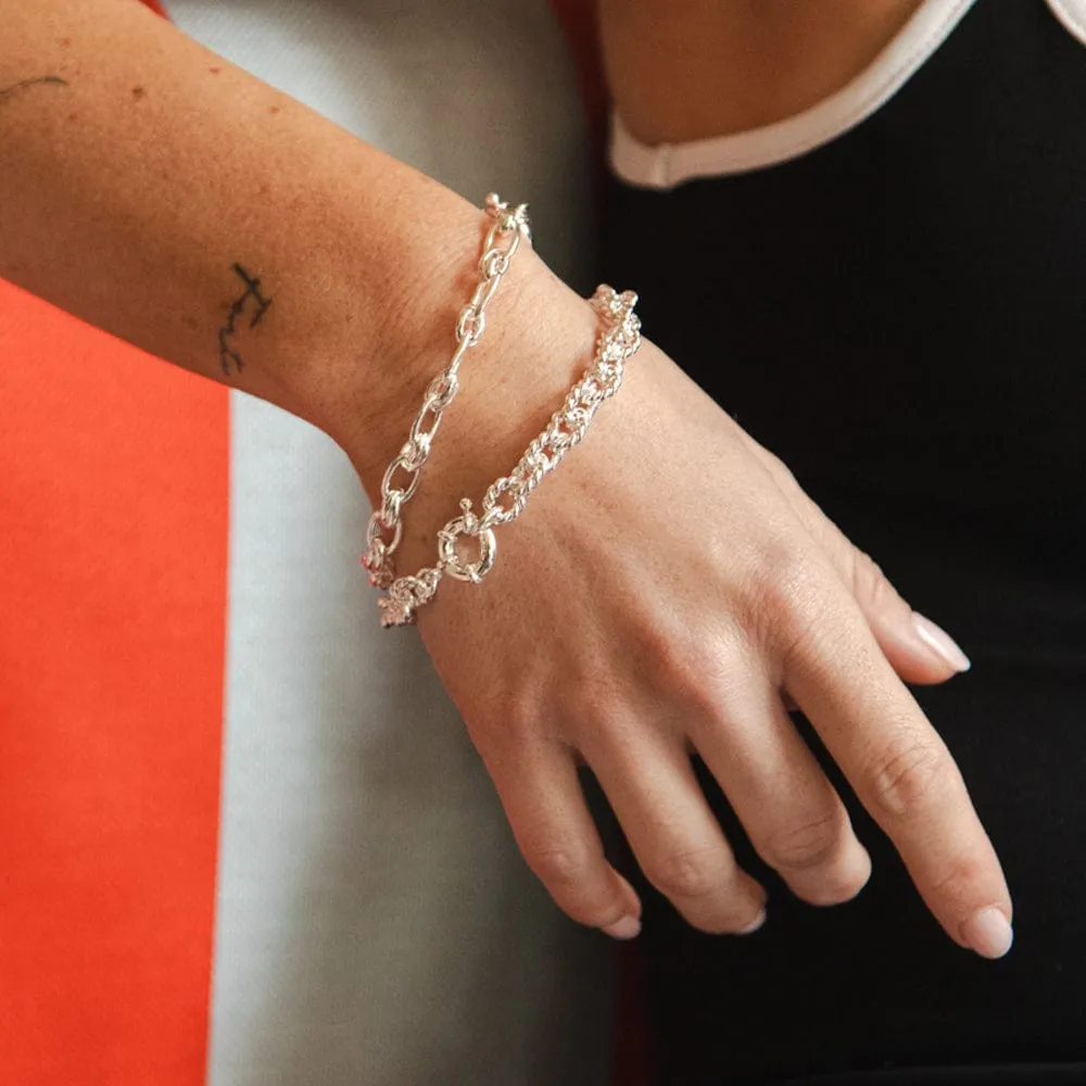 Polly Vintage Rope Chain Bracelet Silver Plate sold by Daisy Jewellery product image thumbnail 2