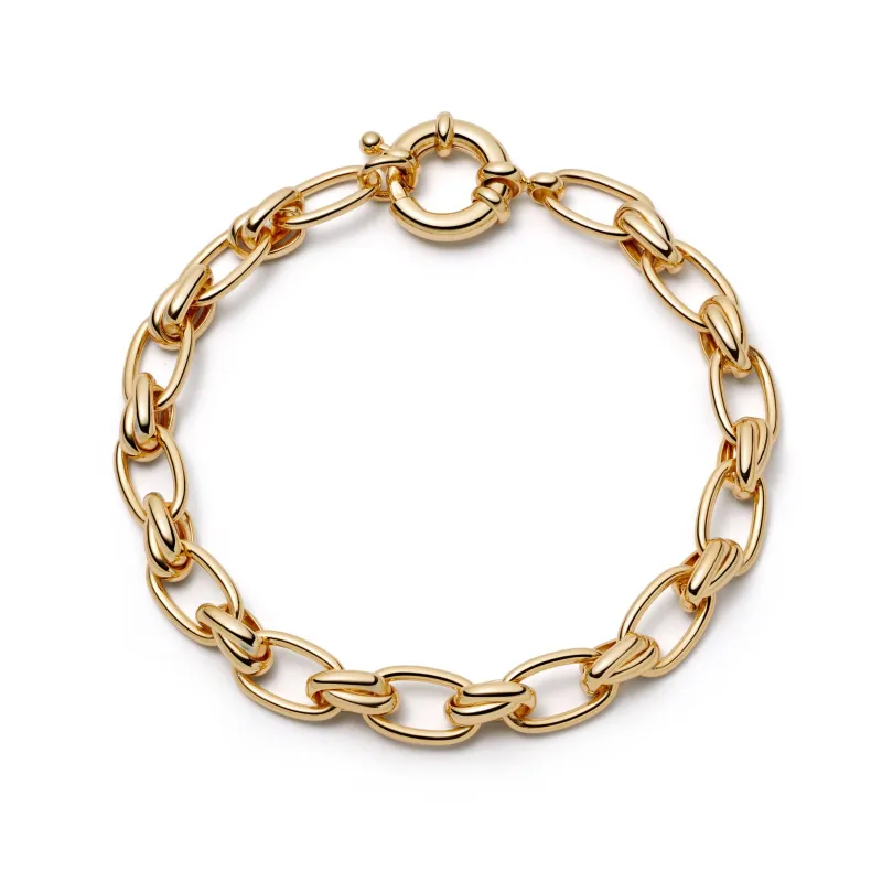 Polly Vintage Link Chain Bracelet 18ct Gold Plate sold by Daisy Jewellery