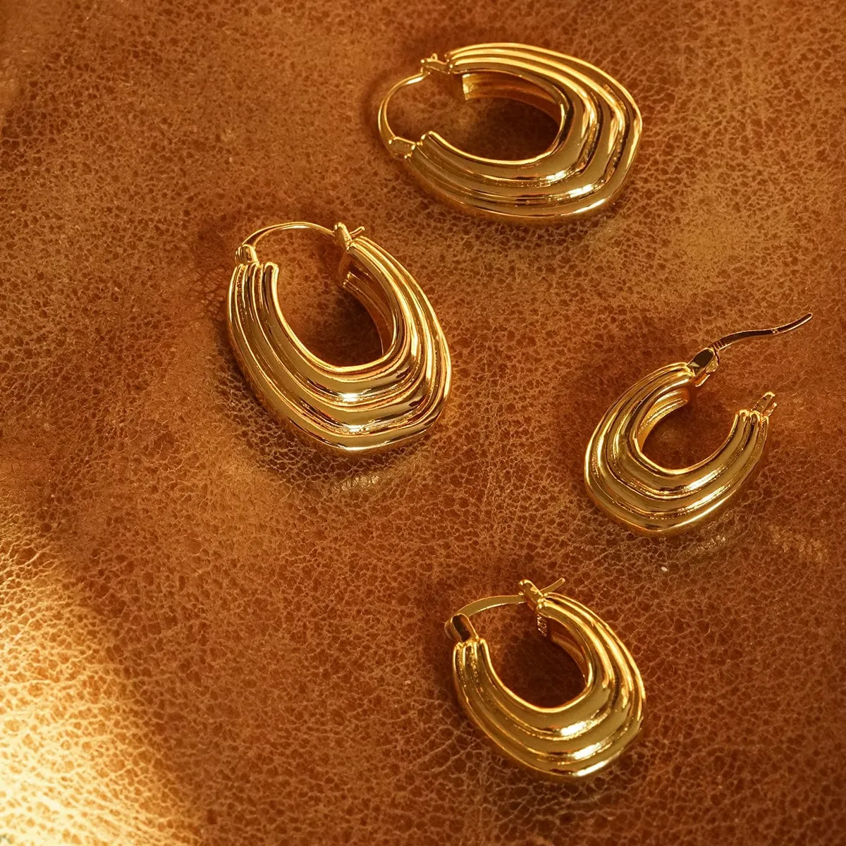 Polly Ridge Hoop Earring Stack 18ct Gold Plate sold by Daisy Jewellery product image thumbnail 5